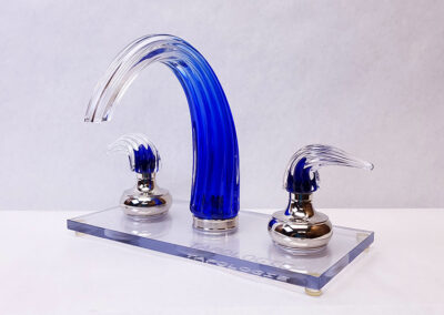 Fluted Blue Glass Faucet