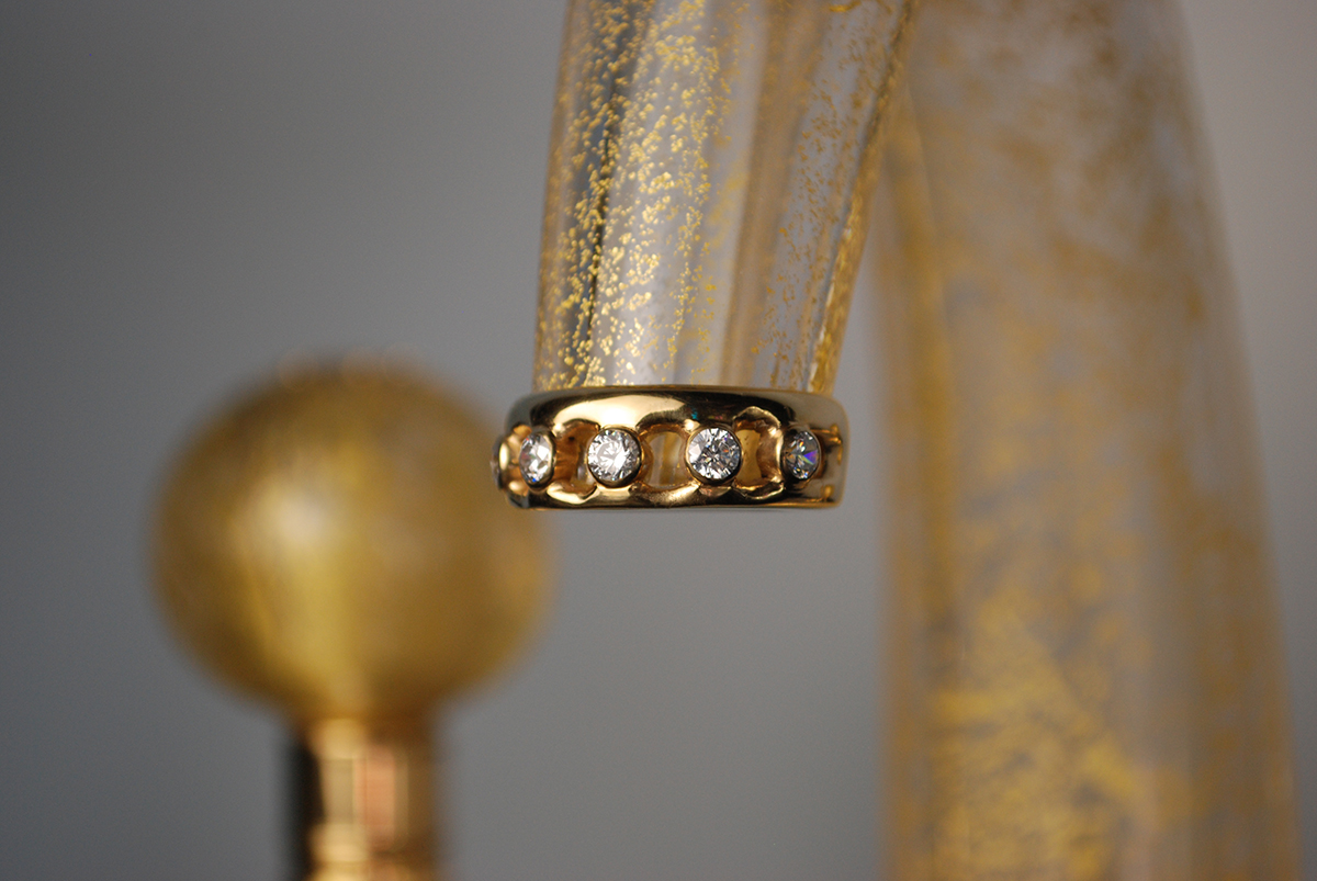 Glass Faucet Gold with Diamonds