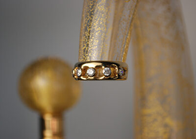 Gold Glass Faucet with Diamonds