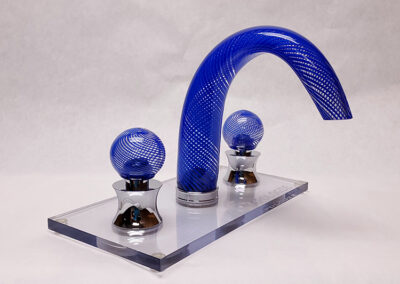 Smooth Blue Cane Glass Faucet