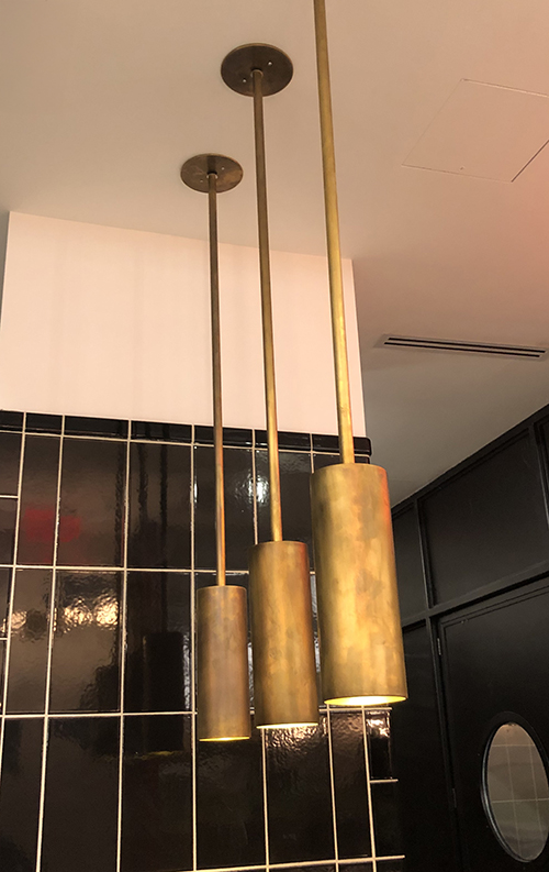 Brass lighting with patina finish, patina brass