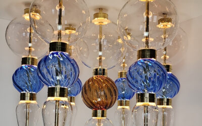 Custom Blown Glass Estate Chandelier 